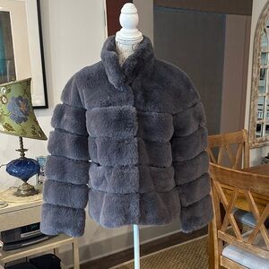 Gray Faux Fur Jacket